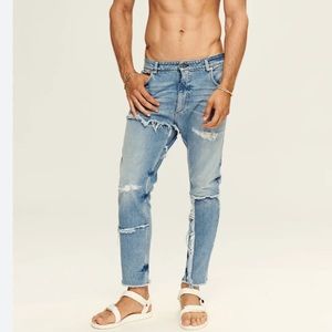 SER.O.YA  Nate Skinny Jeans In Olympia Men Distressed